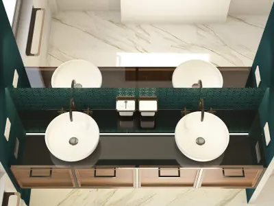 Bathroom sink and furniture 3D model