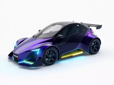 Violet Speedster model pack Low-poly 3D model
