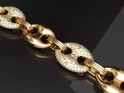 Gucci Sailor Puff  Link Necklace or bracelet 3D print model