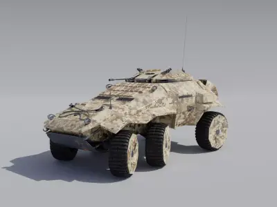 Armored  army car 3D model