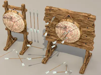 Target by arrow in 3D model Low-poly 3D model