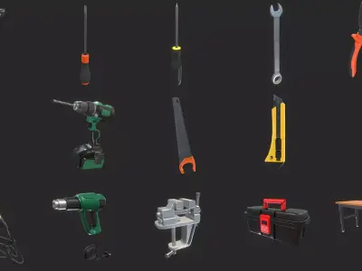 Workshop Tool Pack - 15 Game-Ready 3D Models  Low-poly 3D model