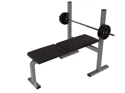 Bench press rack Low-poly 3D model