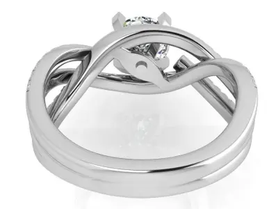 Round Diamond Twisted Ring 3643 3D print model