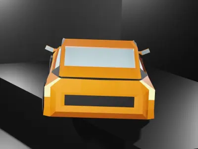 Lowpoly Sport Car - Neon Orange Low-poly 3D model