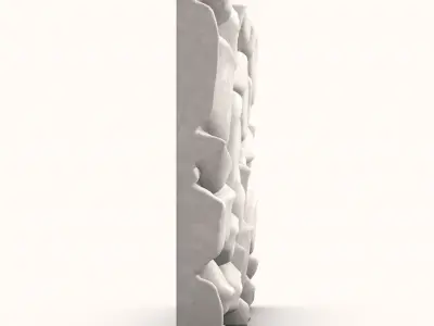 Rough Marble Wall Architectural Module 3D model
