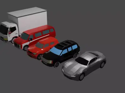 Low poly car pack Low-poly 3D model