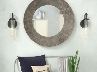 Mcmann Round Metal Wall Mirror 3D model