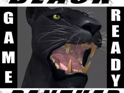 Panther no Fur - 3d model 3D model