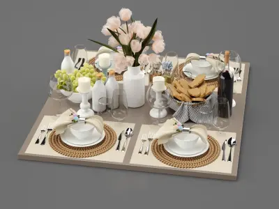 Breakfast Decorative Set 3D model