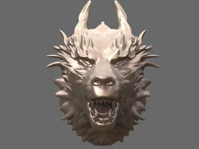 Alpha Wolf bust collection 1 3D model