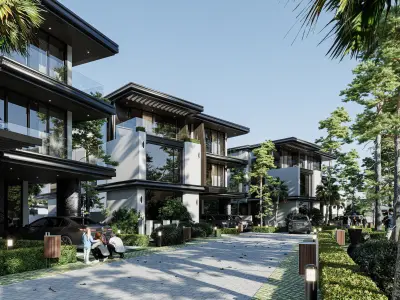 River Front House Estates Low-poly 3D model