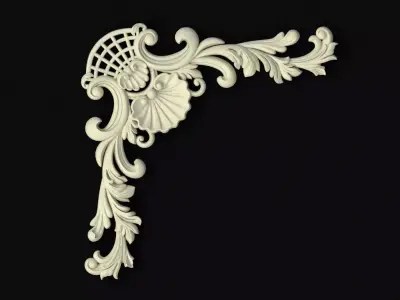 Central decor ornament for furniture 3D model 869