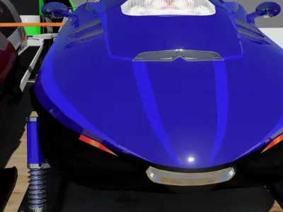 Modern Snowmobiles with Trailer Low-poly 3D model