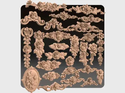 Carved decor for cnc 40 3D model