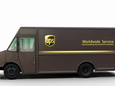 UPS van Low-poly 3D model