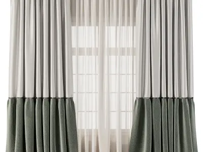 Herringbone Patterned Bottom Curtains 62 3D model