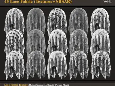45 Lace Fabric-Textures and SBSAR Texture