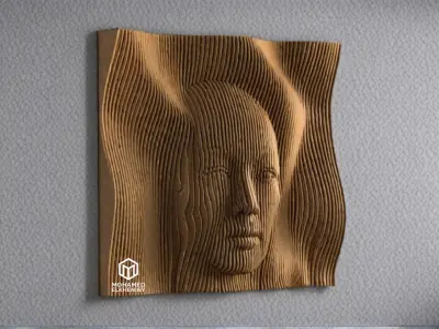 Parametric Wavy Wooden Wall Decor 02 - wood cutting machines  3D model