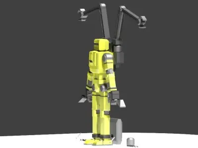Low Poly Construction Mech -Adjutor Free low-poly 3D model