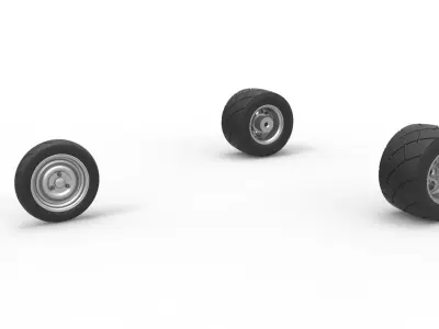 Wheel Set of Ape car proto Scale 1 to 25 3D print model