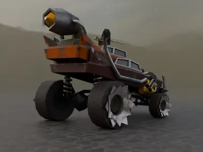 Apocalyptic  Racing 3D Model Low Poly 3D Model Low-poly 3D model