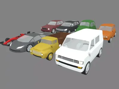 Low Poly Cars Pack 01 Low-poly 3D model