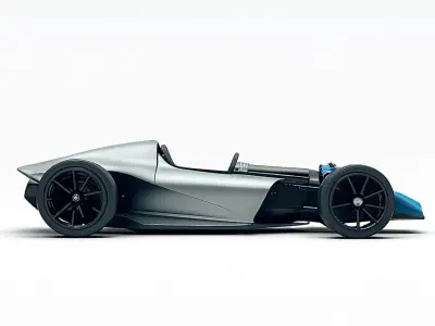 Open Wheel Sports Car Chassis Low-poly 3D model