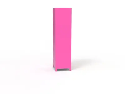 METAL CABINET-SINGLE LONG-PINK AND CREAM Low-poly 3D model