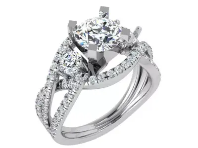 Round Cut Twisted Ring 3604 3D print model