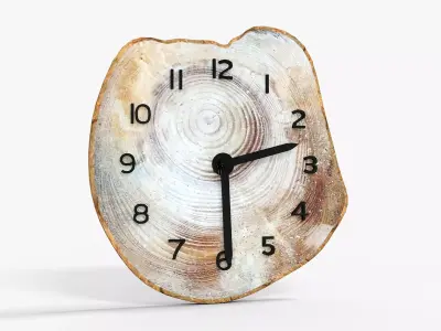 wall clock For Christmas Logs Low-poly 3D model