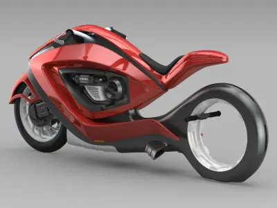 Sport bike futuristic concept 3D model