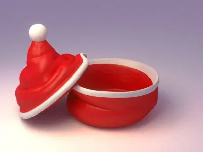 christmas santa-hat sugar bowl Free 3D print model