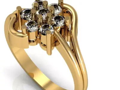 diamond ring 3D print model 61