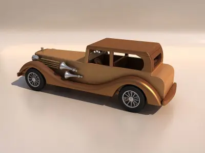 Wooden Toy Car 3D model buy