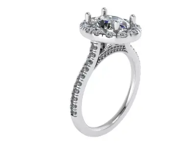Oval Halo Ring 4021 3D print model