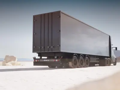 Electric semi-truck unbranded 3D model