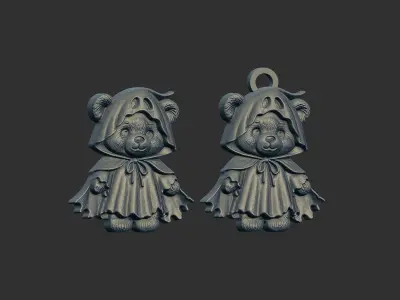 ghost teddy keychain cnc model 3D print model