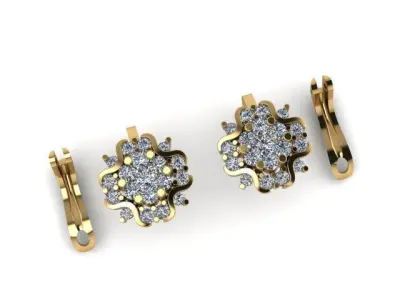 Stylish Earring for diamonds 3D print model