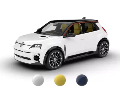 Renault 5 E-Tech 2025 Iconic HQ 3d model 3D model