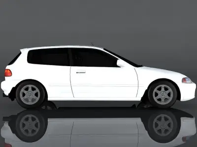 Honda Civic 1994  Low-poly 3D model