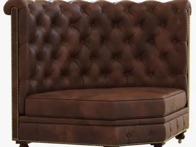 Restoration Hardware Kensington Leather Corner Banquette 3D model
