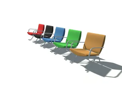 Armchair 2 chairs 3D model