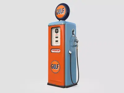 Vintage GULF Gas Pump 1948  3D model