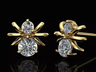 Spiders earrings 3D print model