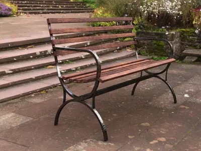Park Bench Low-poly 3D model