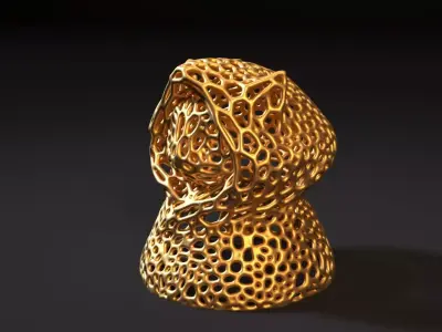 Cat hooded Voronoi 3D print model