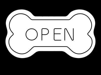 Bone and Open Neon Sign 3D model
