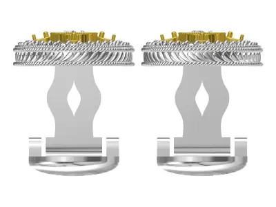 Oval Diamond Art Deco Cufflink 3D print model