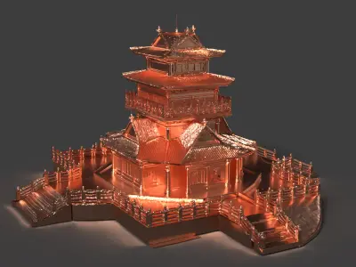 Chinese ancient house  Low-poly 3D model buy